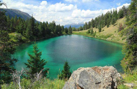 Turquoise Colored Mountain Lake - Jasper National Park, Alberta