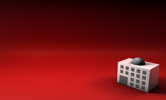 A Red 3d Property Market Presentation Background