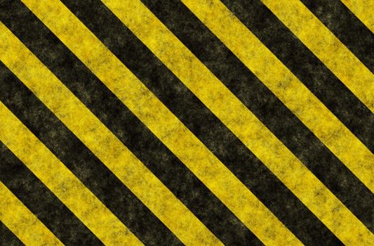 Black Yellow Hazard Stripes as Grunge Background