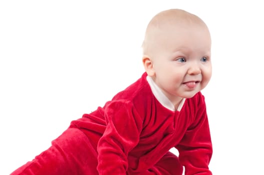 Studio shot of cute little christmas baby