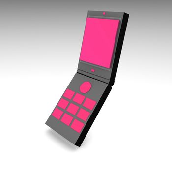 Mobile Phone in 3d and Black Pink