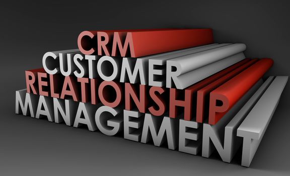 Customer Relationship Management CRM in 3d Art