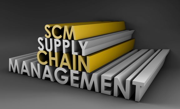 Supply Chain Management SCM Industry in 3d