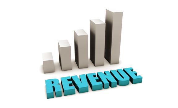 Blue Revenue of a Company Profits in 3d