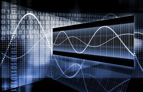 A Blue Sales Stock Market Analysis Illustration