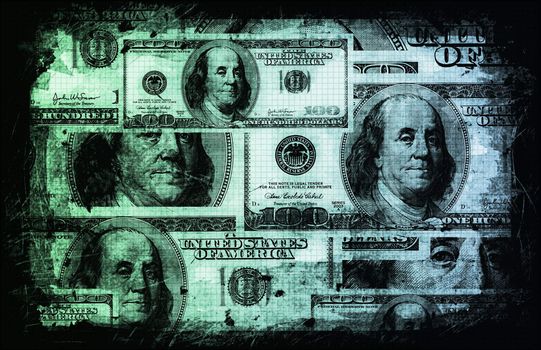 US Dollar Abstract Currency Notes as Background