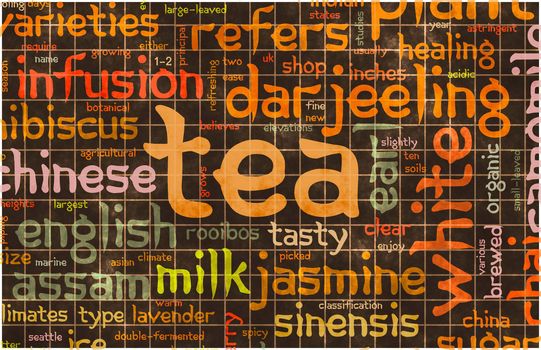 Assorted Teas Menu as a Food Drink Background