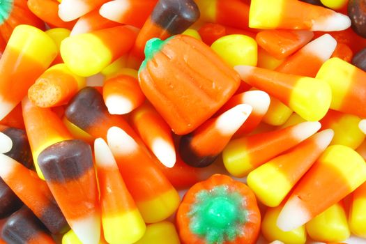 Various Mixed Candy Pile on Whole Background