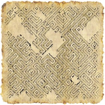 Ancient Adventure Scroll Map with Hidden Treasure