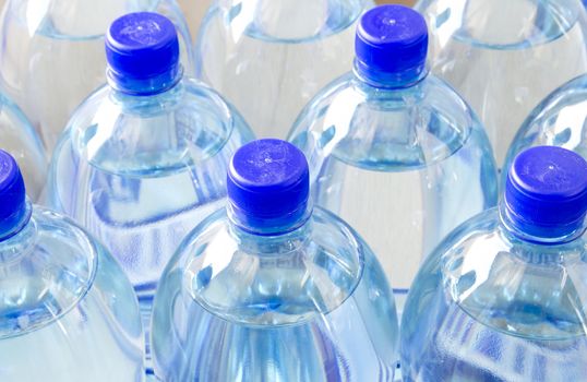 Water bottles background
