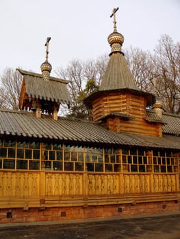 Russian wood orthodox church in Moscow city