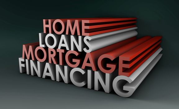 Home Loans Mortgage Financing Concept in 3d