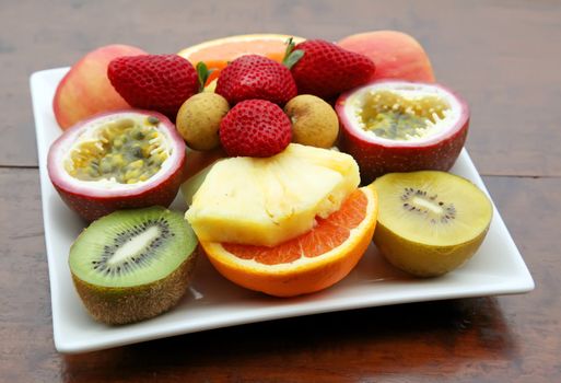 Mixed Fruit Cut into Pieces and Slices