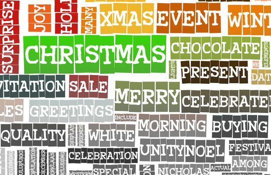 Christmas Creative Stylish Word Art as Background