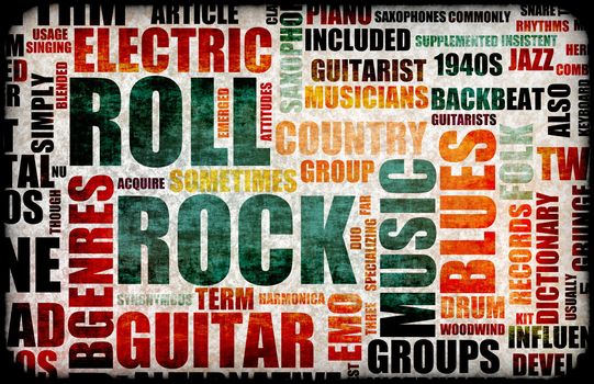 Rock and Roll Music Poster Art as Background