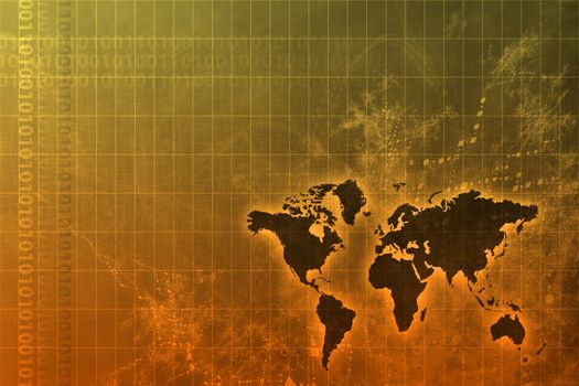 Corporate Worldwide Growth Abstract Background With Map