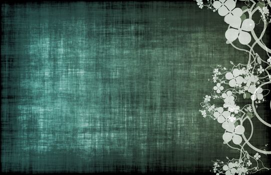 A Grunge Parchment Floral as Abstract Background