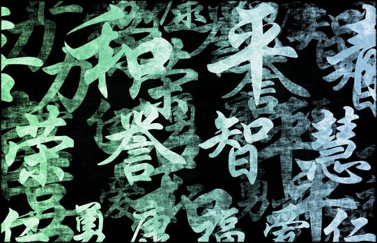 Chinese Writing Calligraphy as a Art Abstract