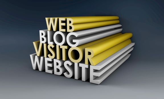 Blog Website with Web Visitor in 3d