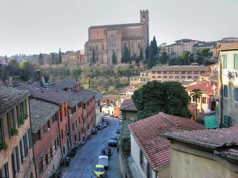 Detail of Siena, Tuscany, Italy in February