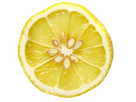 close up of a slice of lemon 