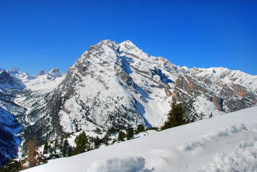 Wonderful view of Dolomites Mountains in Italy