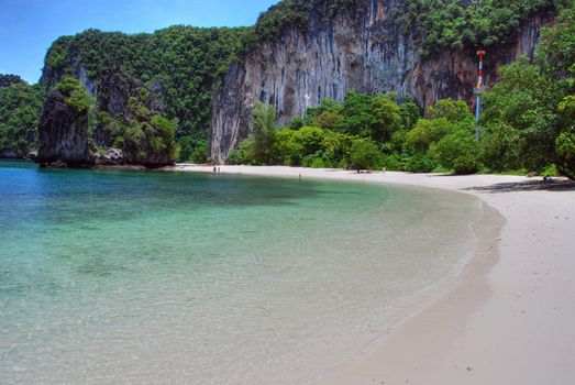 Detail of a Thailand Island with water and vegetation