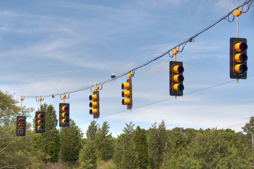 Street Lights in New York Countryside