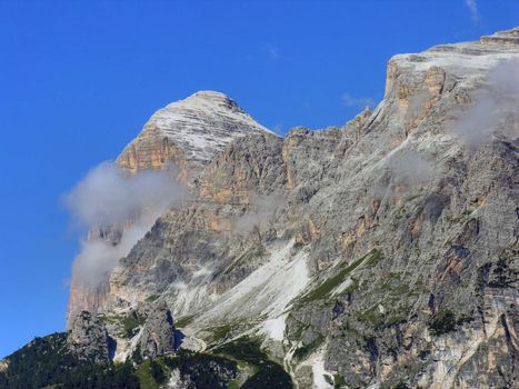 Detail of the Dolomites Mountains in Italy during Summer