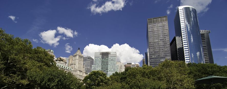 Panoramic View of New York City Buildings, U.S.A.