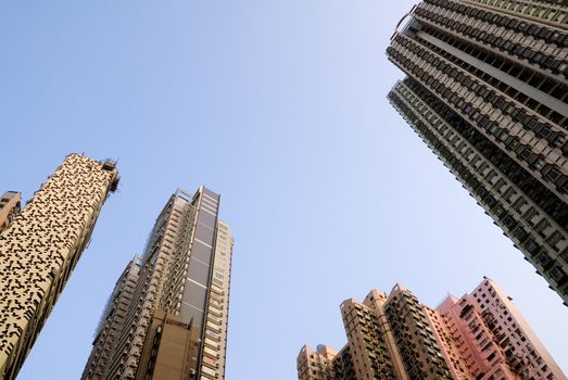It is beautiful cityscape of skyscraper in Hong Kong.