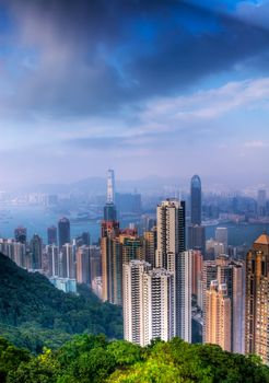 Cityscape of modern skyscraper in Hong Kong.