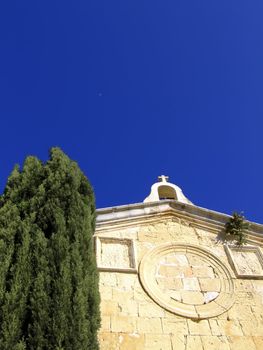 Imposing Baroque Architecture on medieval palace in the Mediterranean island of Malta