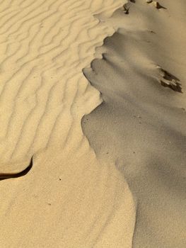 Detail of ridge or peak of desert sand dune