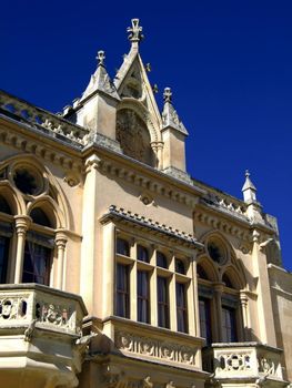 Imposing Gothic Architecture on medieval palace in the Mediterranean island of Malta