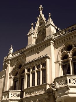 Imposing Gothic Architecture on medieval palace in the Mediterranean island of Malta