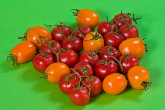food series: branch of red and yellow tomato