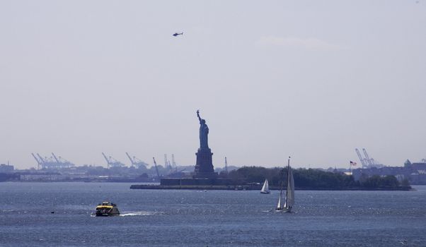 The Statue of Liberty as shot from the Brooklyn Promenade on Memorial Day 2008. 