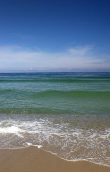 Beautiful scene of a beach with a great blue sky