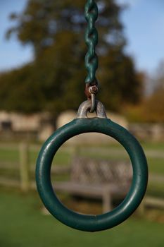 Handle on a swing apparatus in a children's playground
