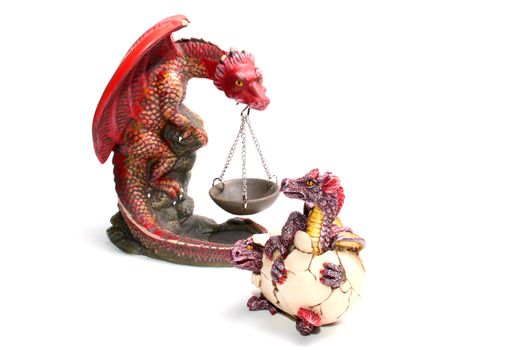 Ceramic figurines of dragons, are used for a spiritual and religious life.