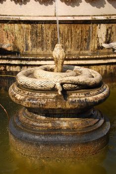 photo of a beautiful and antique snake fountain