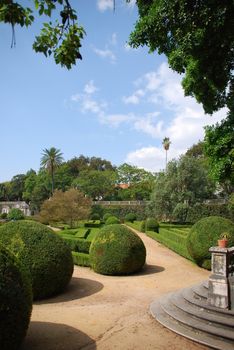 beautiful ornamental Ajuda garden in Lisbon, Portugal