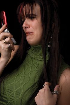 Twenty something fashion model upset over call on cell phone