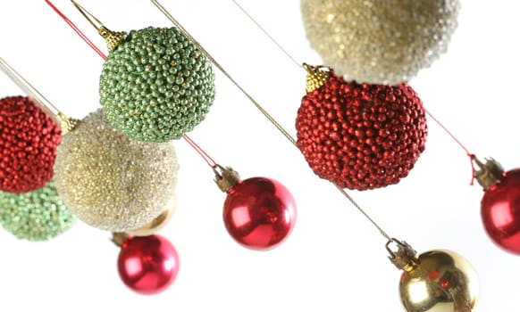 Group of christmas decorations hanging