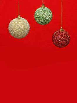 Group of christmas decorations hanging