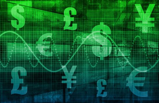 Business Finance Currencies as a Chart Background