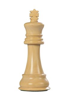 White wooden king - one of 12 different chess pieces