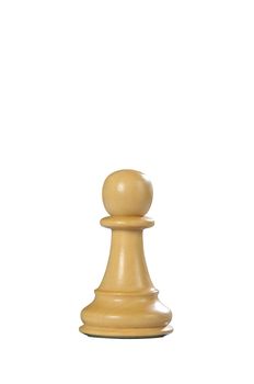 White wooden pawn queen - one of 12 different chess pieces.