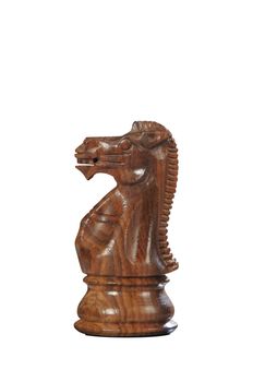 Black (brown) wooden horse - one of 12 different chess piece
